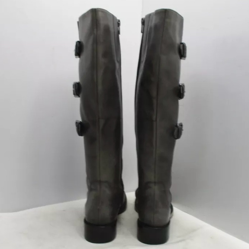 Ecco Dark Gray Heeled Boots with Buckles - Picture 4 of 4